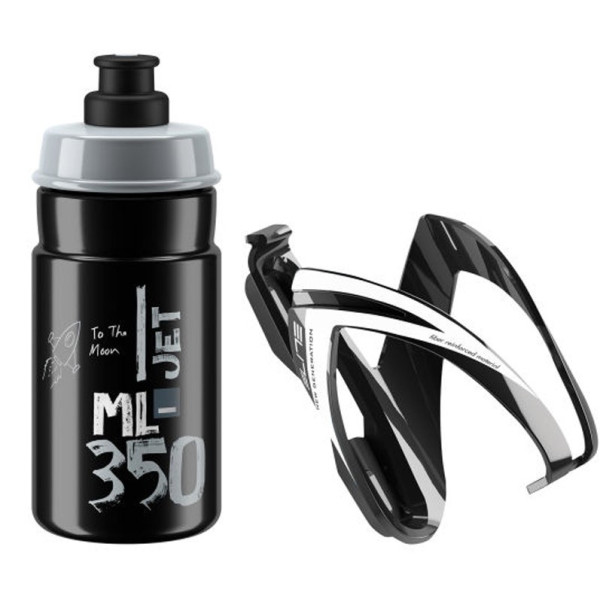 Elite Kit Ceo pudel + pudelihoidja 350 ml | Must - valge graafika