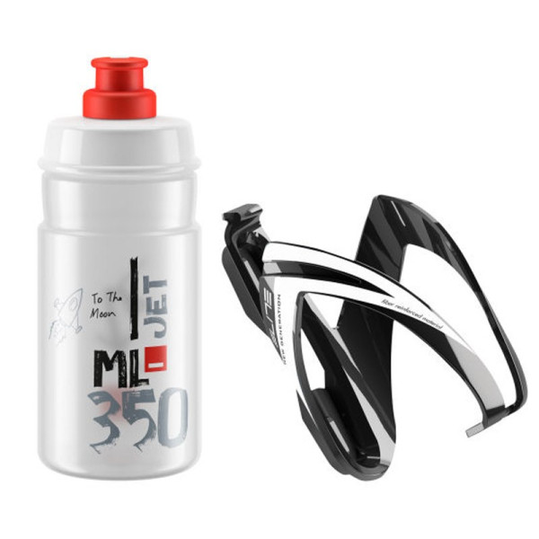 Elite Kit Ceo pudel + pudelihoidja 350 ml | Läbipaistev - punane graafika