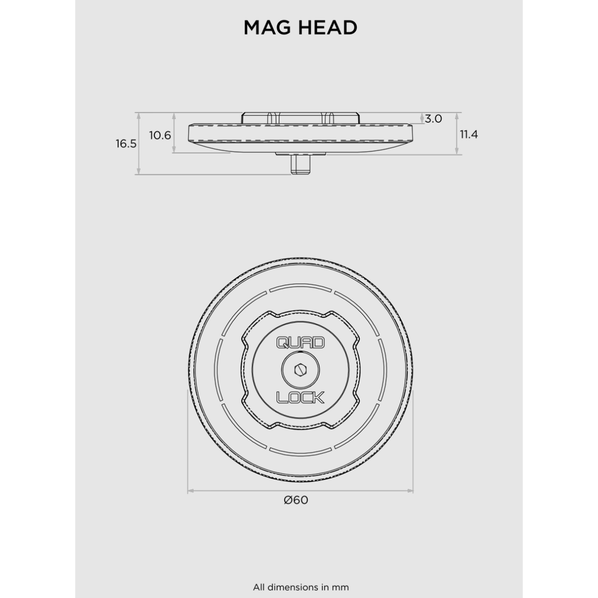 Quad Lock® auto/laud - MAG Head