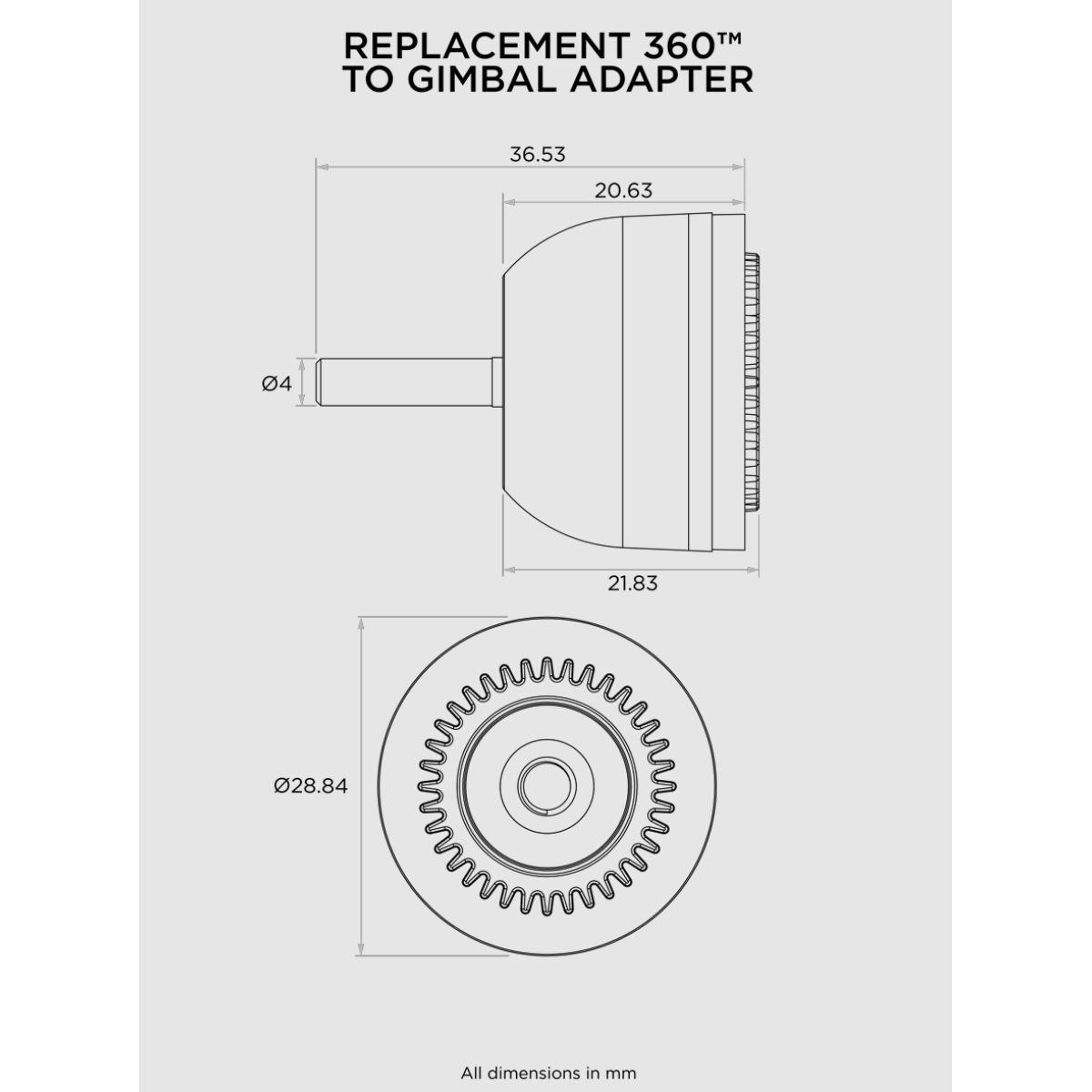 Quad Lock® 360 ja kardaaniga adapter