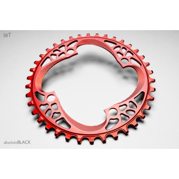 AbsoluteBlack Shimano Round hammasratas | 104 BCD | 1x12/11/10-käiguline | Punane