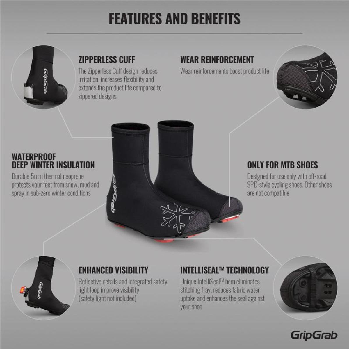 GripGrab Arctic X Waterproof Deep Winter MTB/CX mokasīni