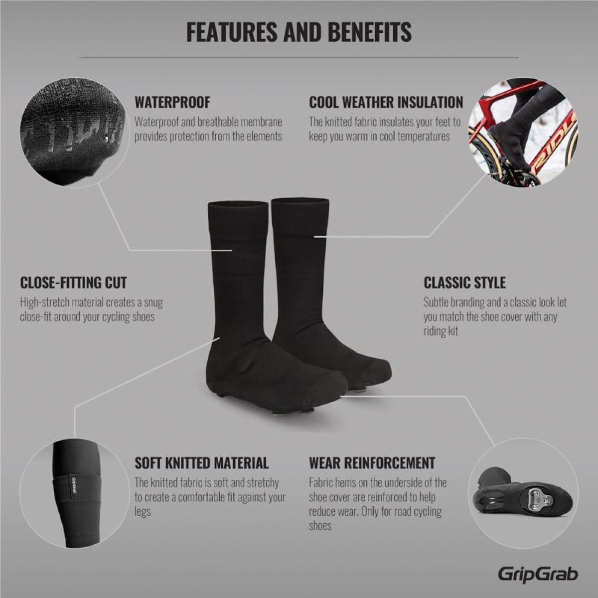 GripGrab Flandrien Waterproof Knitted Road kingakatted | Mustad