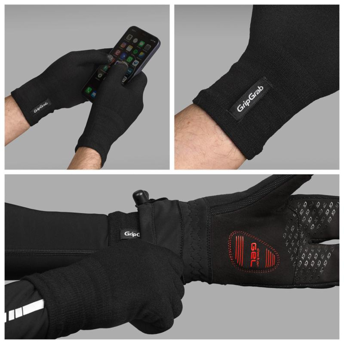 GripGrab Merino Liner pirštinės | Black