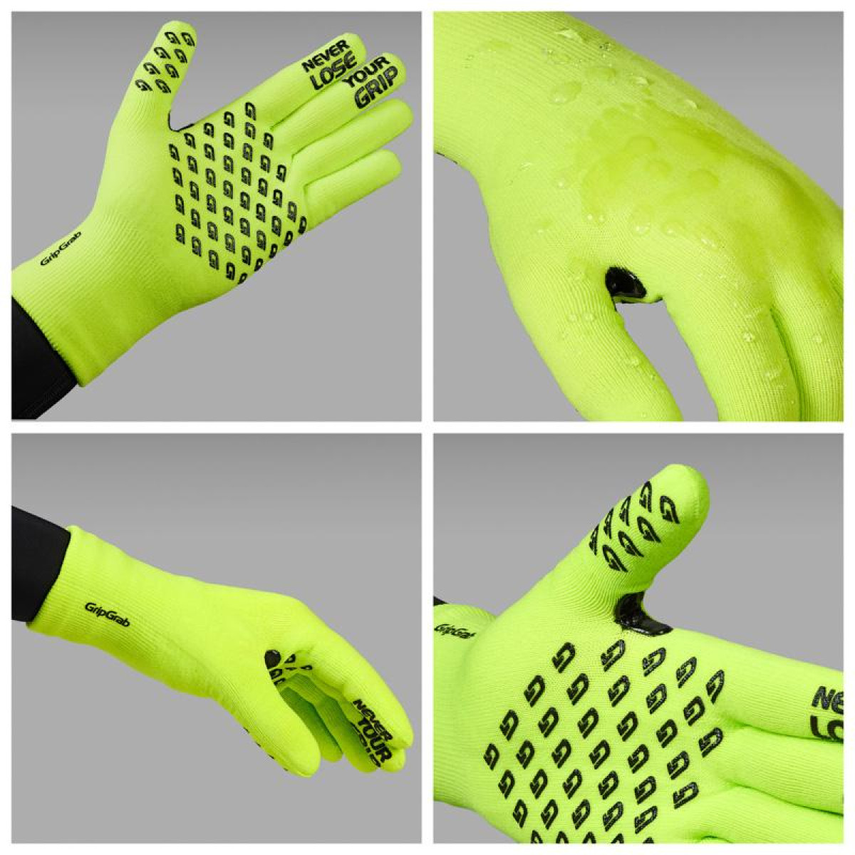 GripGrab Ūdensnecaurlaidīgi trikotāžas termālie cimdi | Yellow Hi-Vis