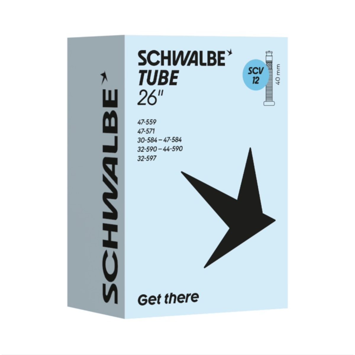 Schwalbe 26" Inner Tube 12 | SCV CLIK Valve 40 mm | 30/47-559/598