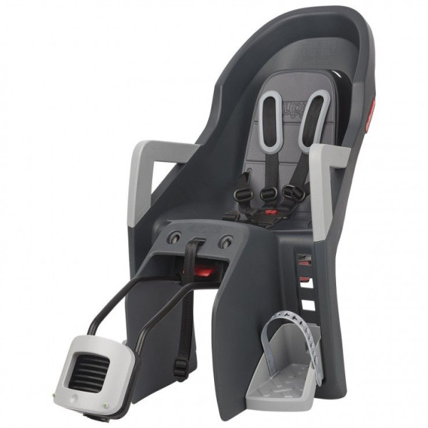 Polisport Guppy Maxi+ RS bērnu velosipēda sēdeklis | Dark Grey - Silver
