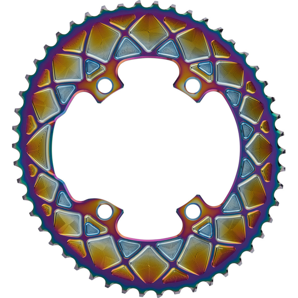 AbsoluteBlack Road Oval Premium Shimano 9100/8000/7000 Chainring | 110 BCD | 2x12/11/10-speed | Rainbow