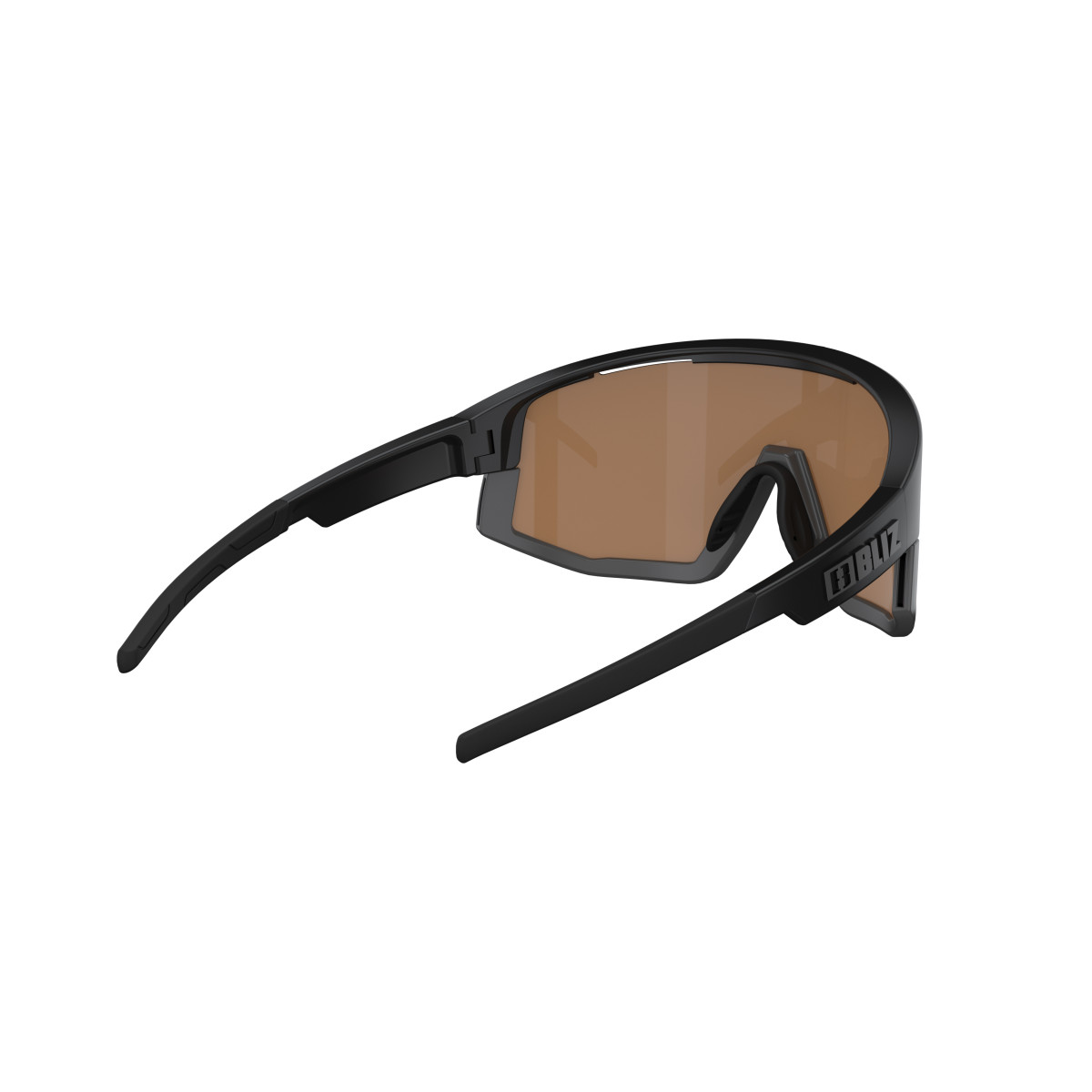 BLIZ Fusion Small saulesbrilles | Nano Optics - Nordic Light | Matte Black - Coral Orange Blue