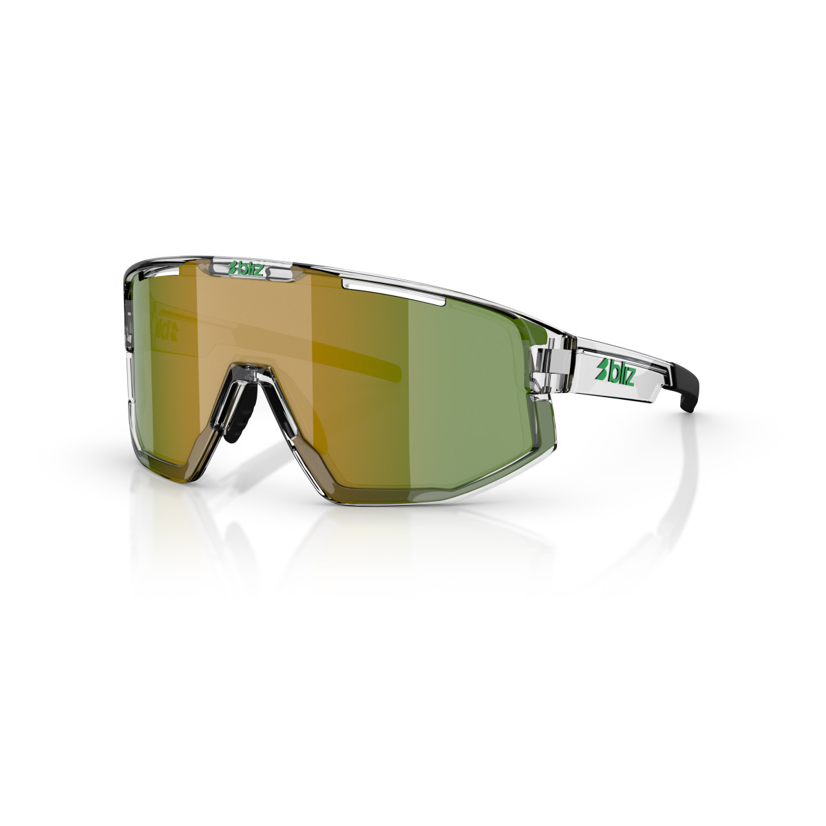 BLIZ Fusion Small Sunglasses | Transparent White - Green