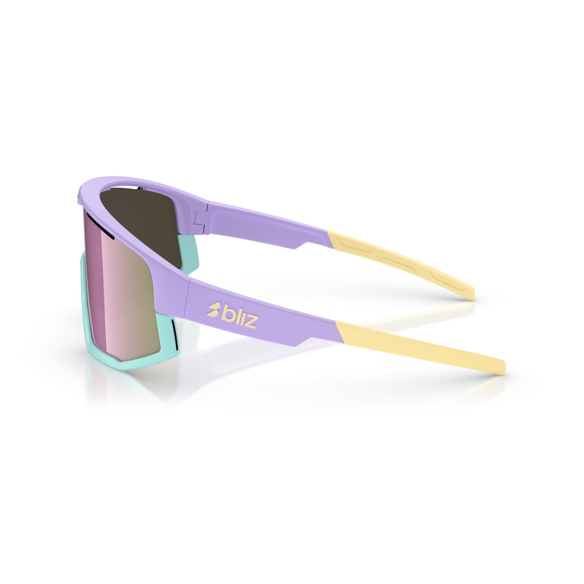 BLIZ Fusion saulesbrilles | Pastel Purple Yellow Logo - Brown Pink