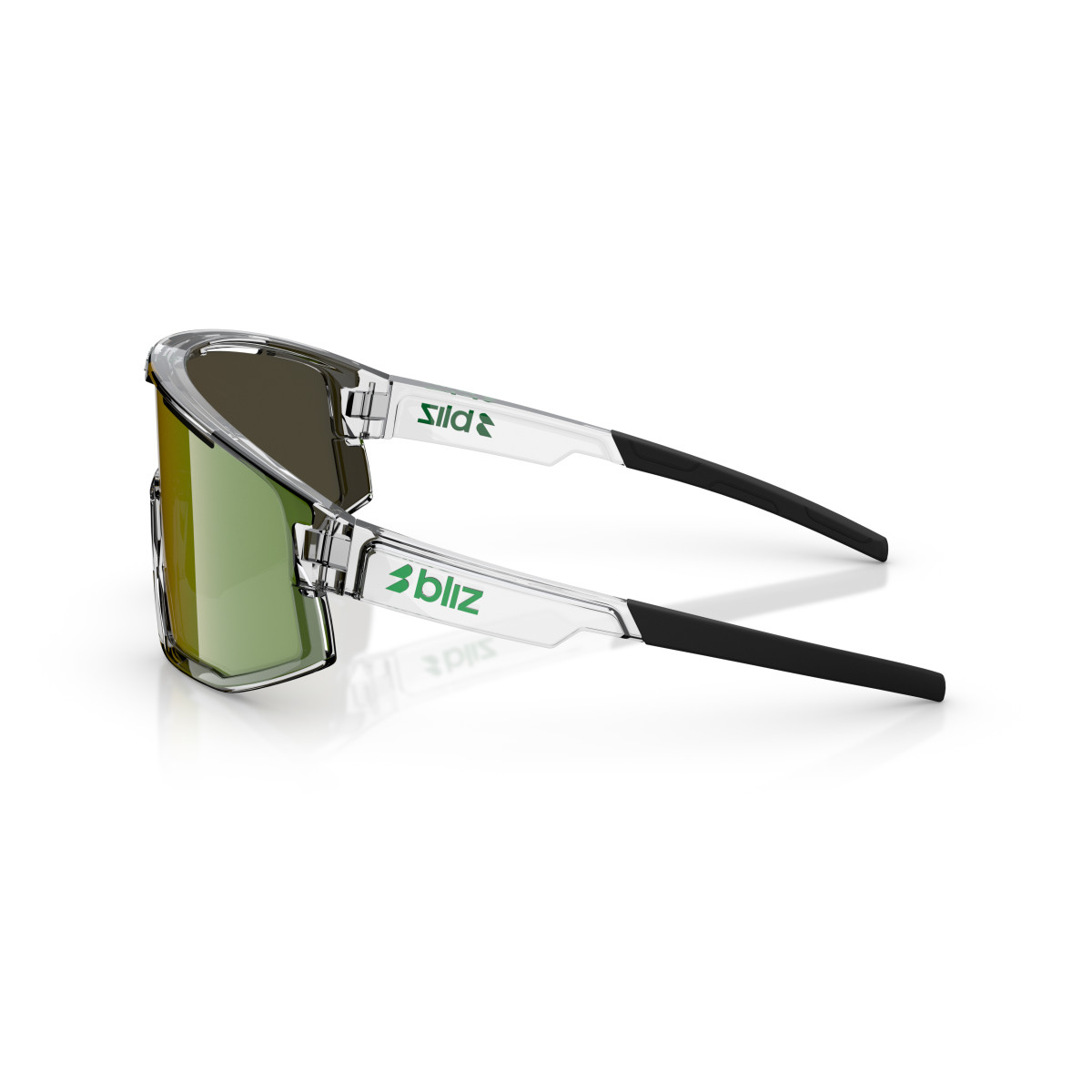 BLIZ Fusion Sunglasses | Transparent White - Green