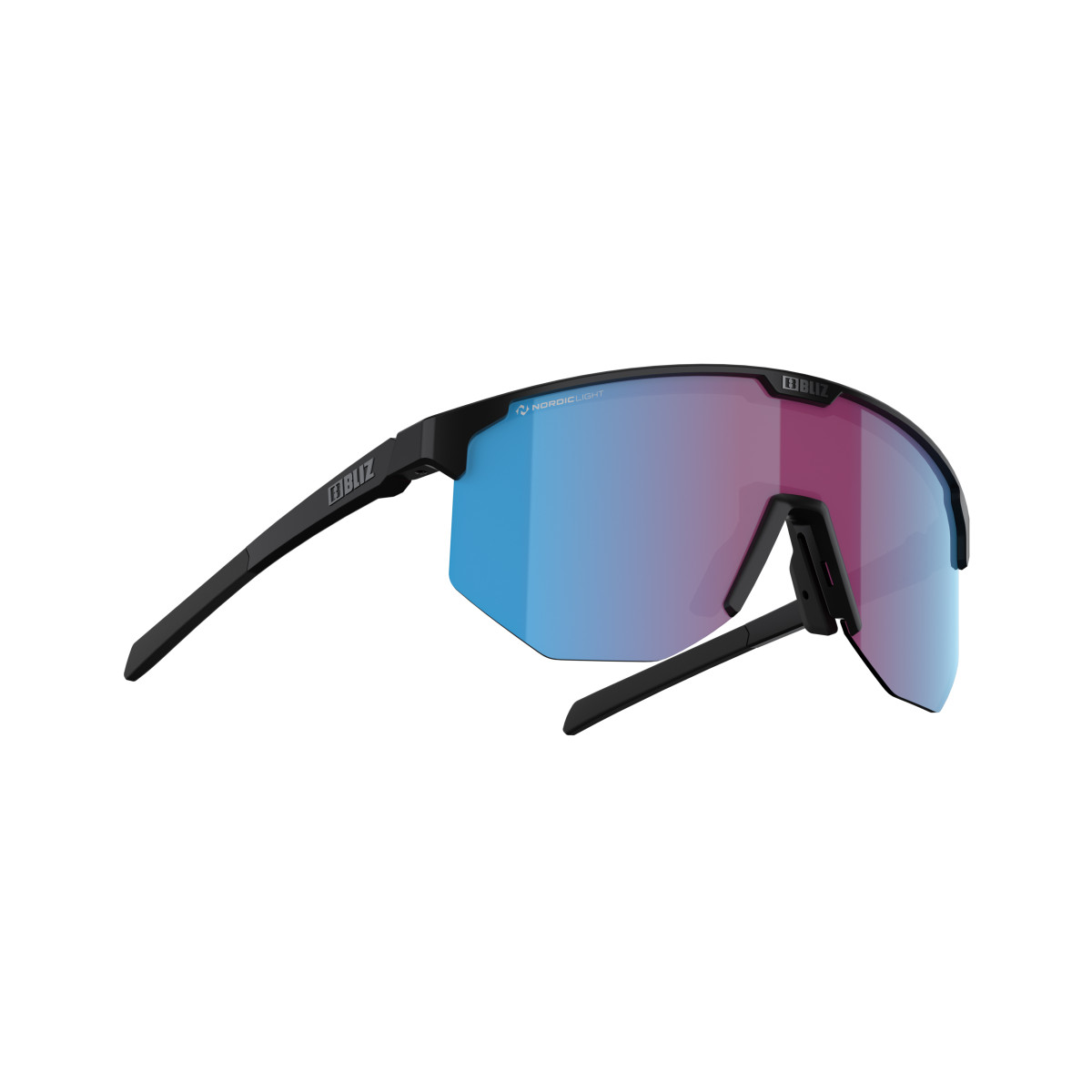 BLIZ Hero Sunglasses | Nano Optics - Nordic Light | Matt Black - Rose Violet Blue