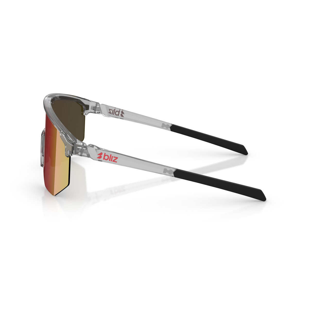 BLIZ Hero saulesbrilles | Transparent Dark Grey - Red
