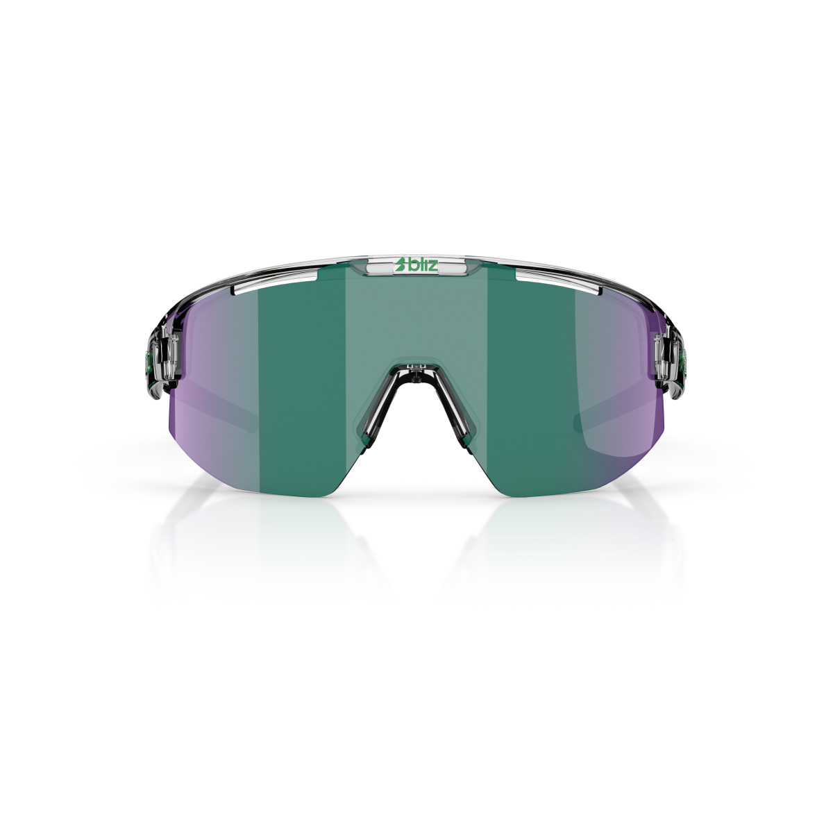 BLIZ Matrix Small saulesbrilles | Transparent White - Green