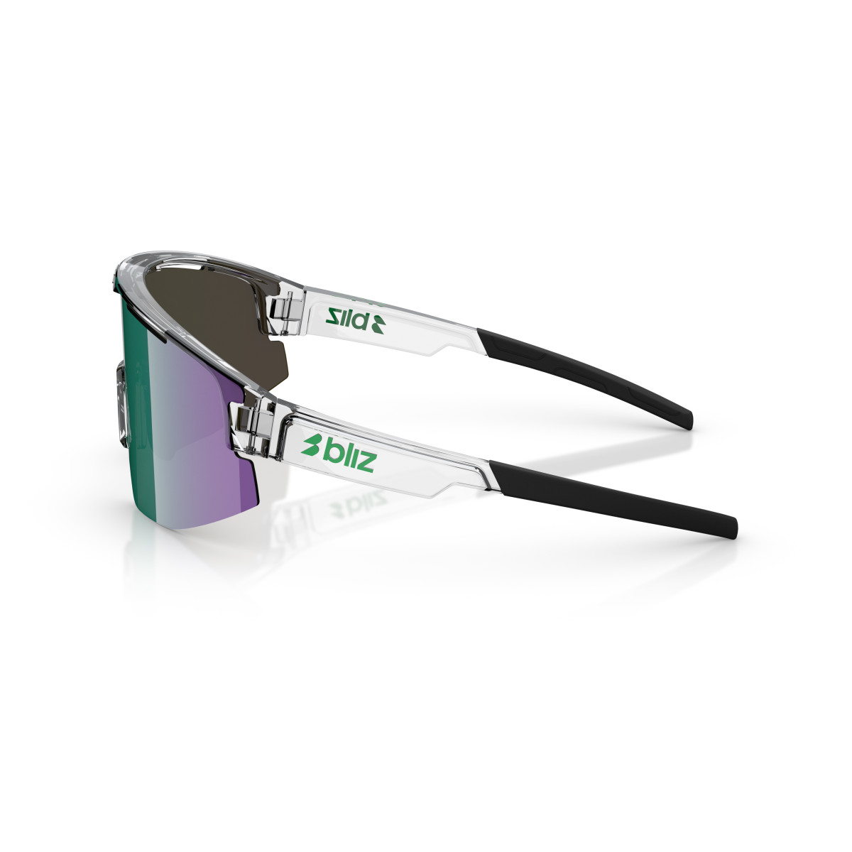 BLIZ Matrix Small saulesbrilles | Transparent White - Green