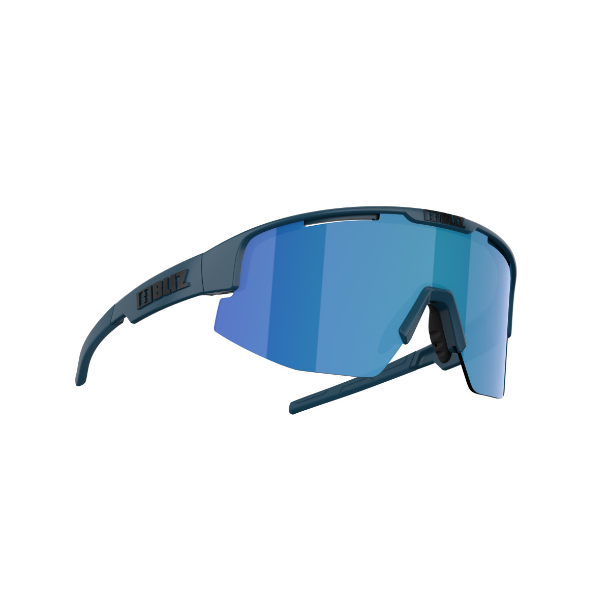 BLIZ Matrix Sunglasses | Matte Blue - Brown Mirror Blue
