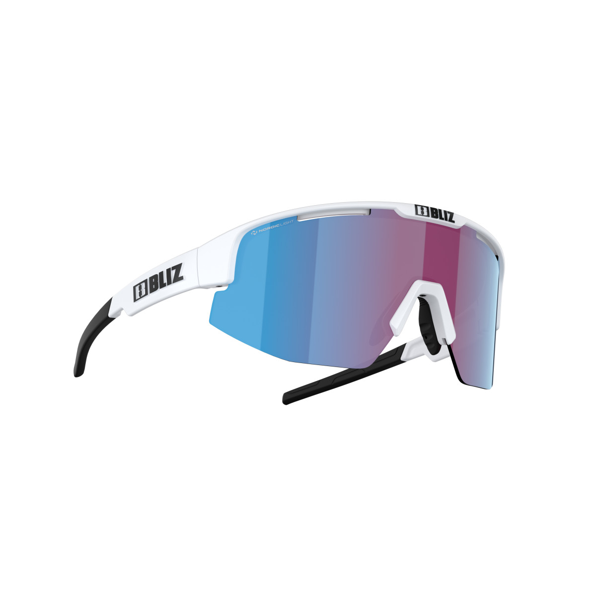 BLIZ Matrix Small saulesbrilles | Nano Optics - Nordic Light | Matte White - Rose Violet Blue