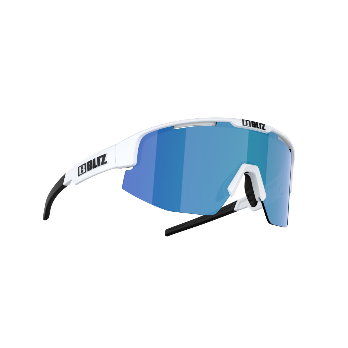 BLIZ Matrix Small Sunglasses | White - Smoke Blue