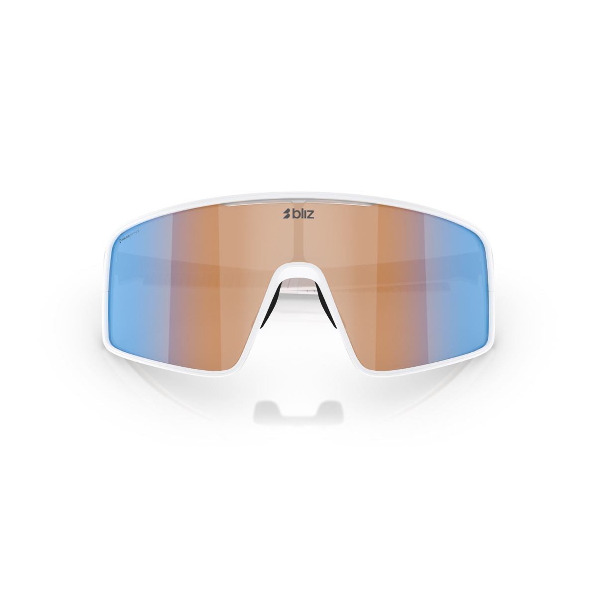 BLIZ P001 päikeseprillid | Nano Optics - Nordic Light | Matte White - Coral Orange Blue