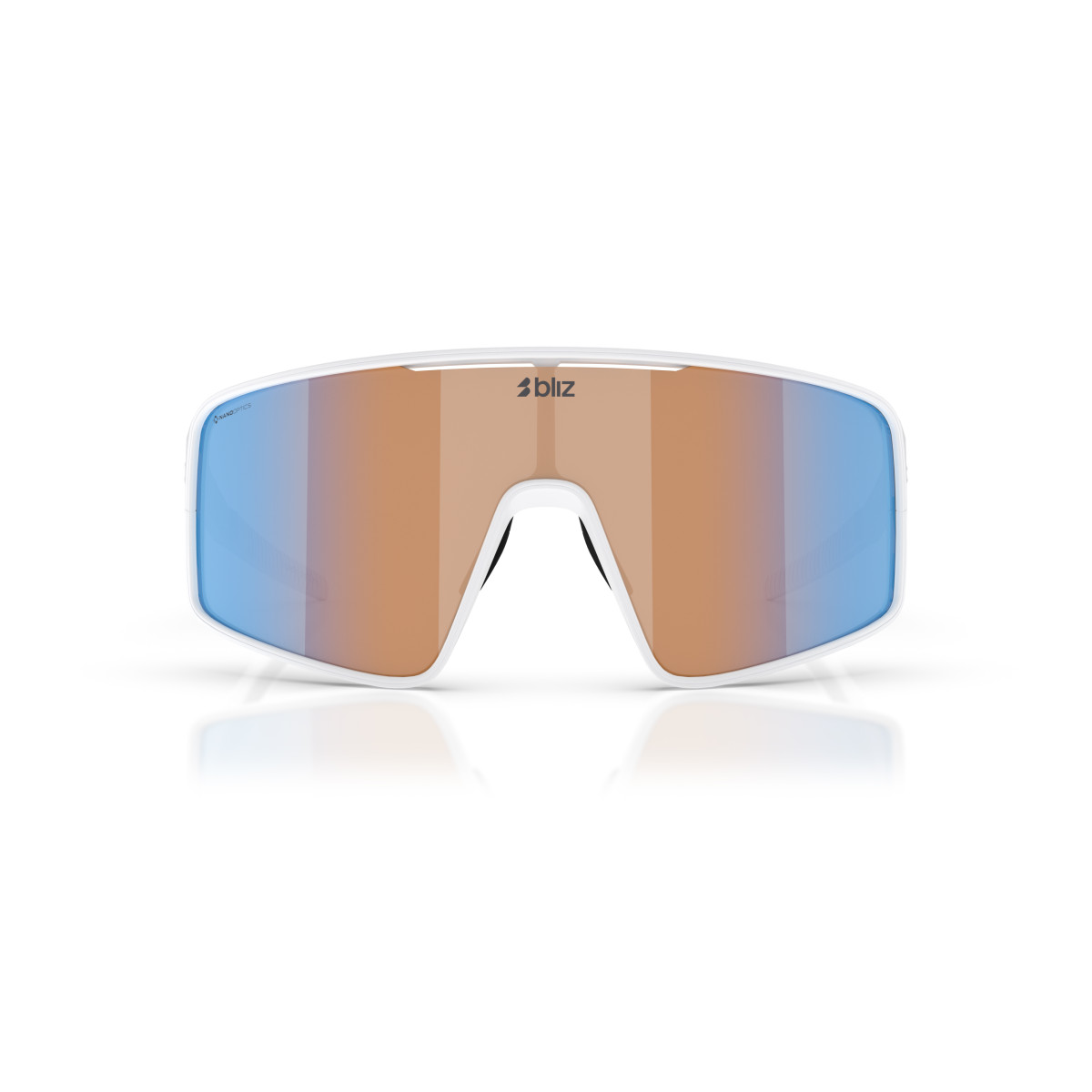 BLIZ P001 päikeseprillid | Nano Optics - Nordic Light | Matte White - Coral Orange Blue