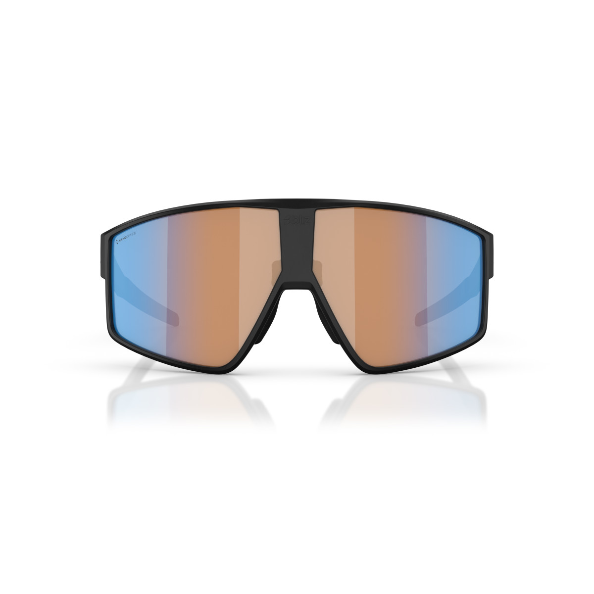 BLIZ P002 päikeseprillid | Nano Optics - Nordic Light | Matte Black - Coral Orange Blue