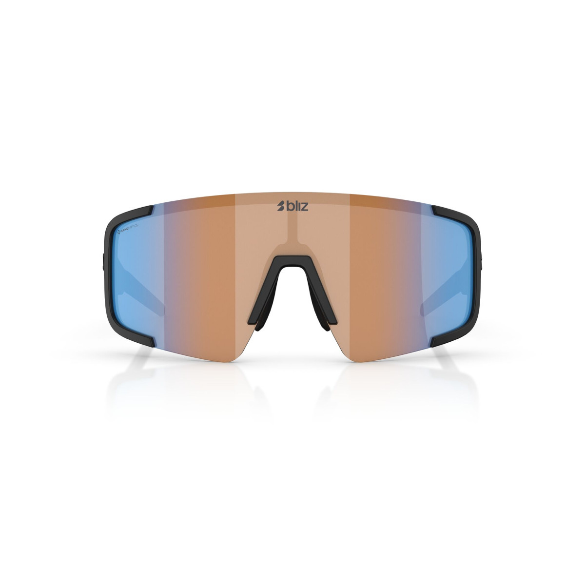 BLIZ P003 Small päikeseprillid | Nano Optics - Nordic Light | Matte Black - Coral - Orange Mirror Blue