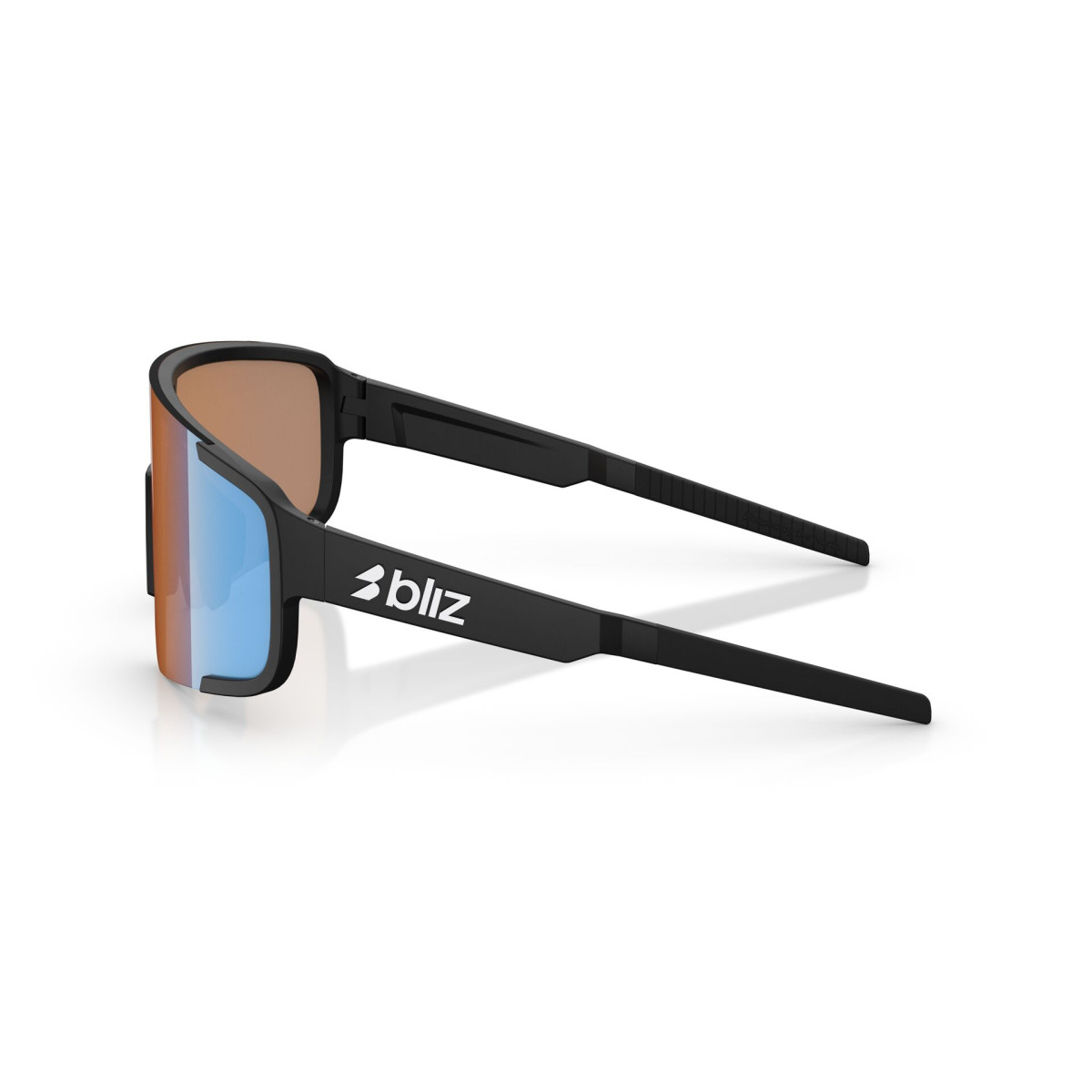 BLIZ P003 Small päikeseprillid | Nano Optics - Nordic Light | Matte Black - Coral - Orange Mirror Blue