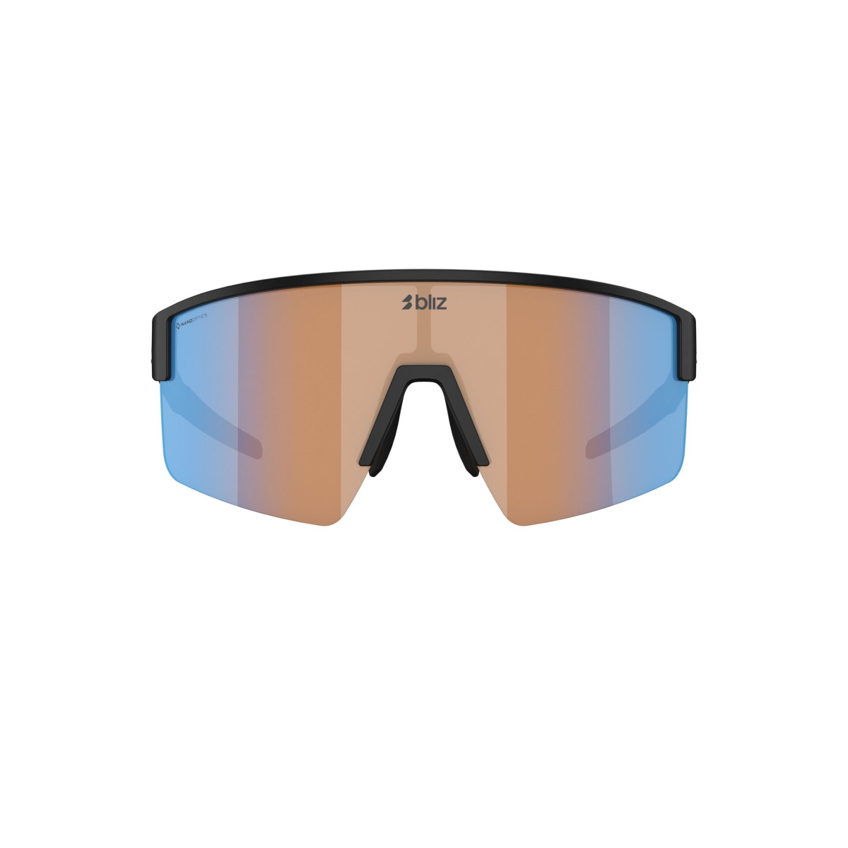 BLIZ P004 päikeseprillid | Nano Optics - Nordic Light | Matte Black - Coral - Orange Mirror Blue