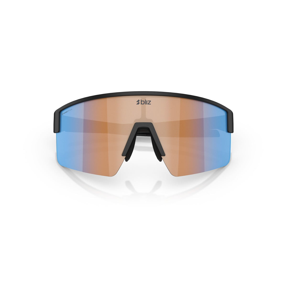 BLIZ P004 päikeseprillid | Nano Optics - Nordic Light | Matte Black - Coral - Orange Mirror Blue