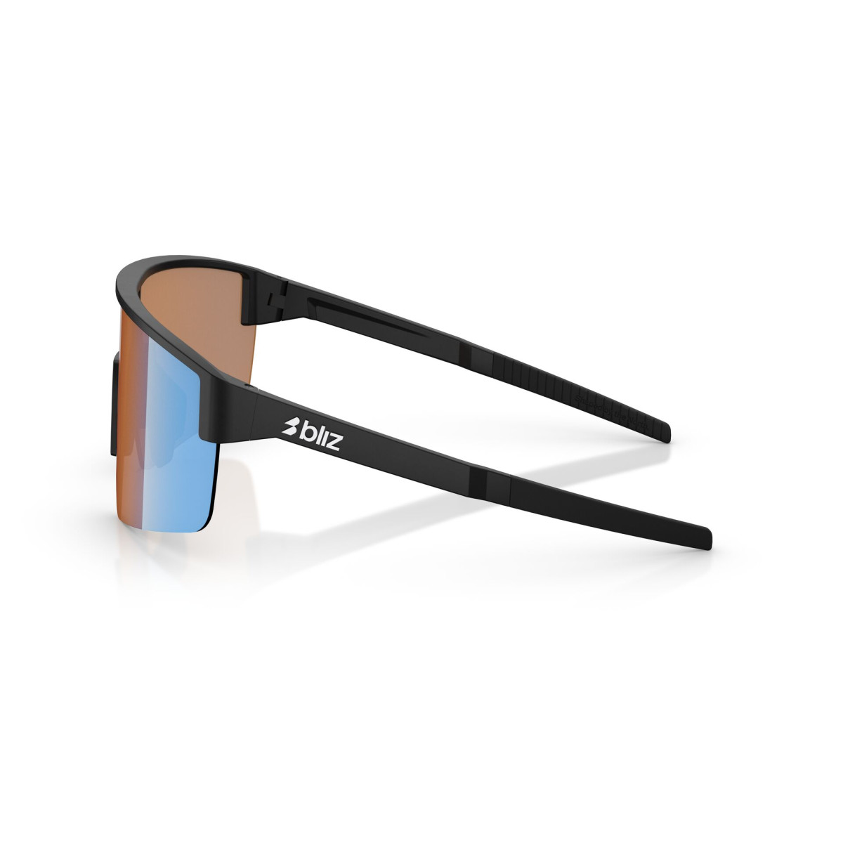 BLIZ P004 päikeseprillid | Nano Optics - Nordic Light | Matte Black - Coral - Orange Mirror Blue