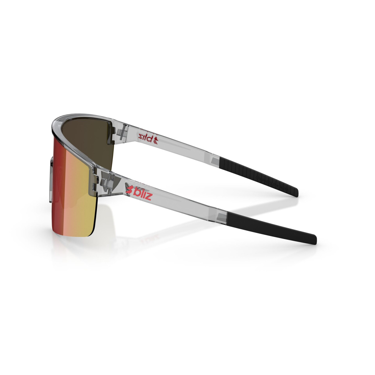 BLIZ P004 saulesbrilles | Transparent Dark Grey - Red
