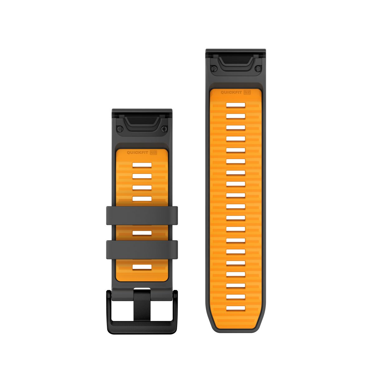 Garmin QuickFit® 26 Silikoonist kellarihm | Grafiit - Spark Orange