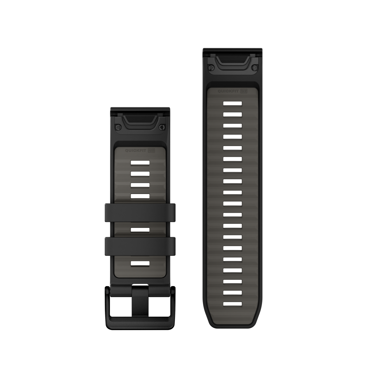 Garmin QuickFit® 26 Silicone Watch Band | Black - Pebble Gray