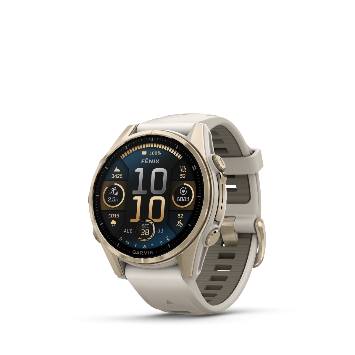 Garmin fēnix® 8 Amoled Titanium - Sapphire viedpulkstenis | 43 mm | Zelts - Smilšakmens