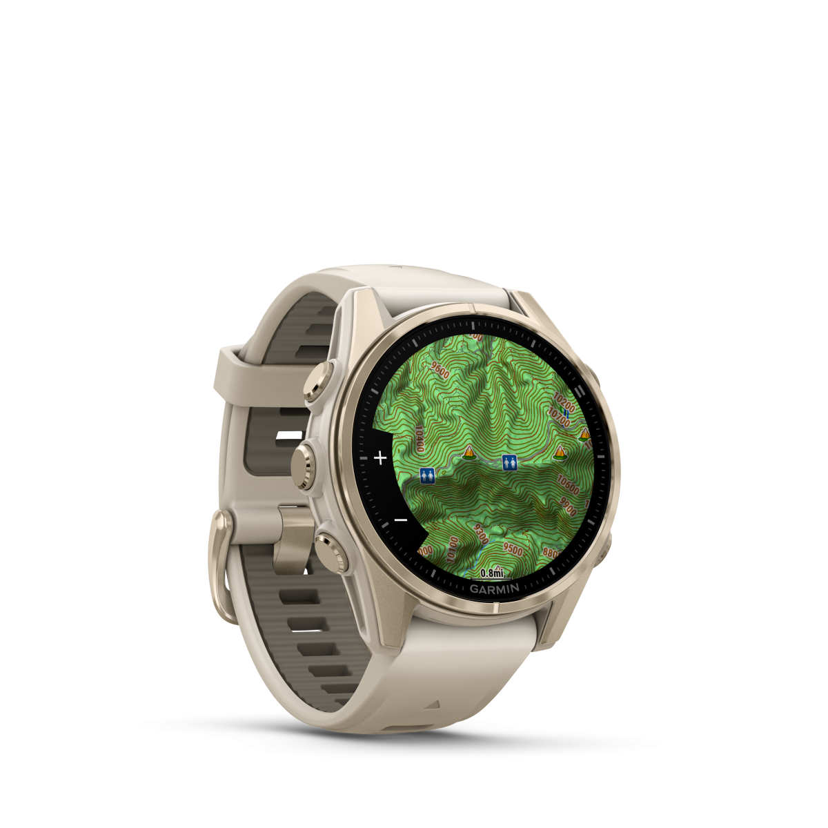 Garmin fēnix® 8 Amoled Titanium - Sapphire viedpulkstenis | 43 mm | Zelts - Smilšakmens
