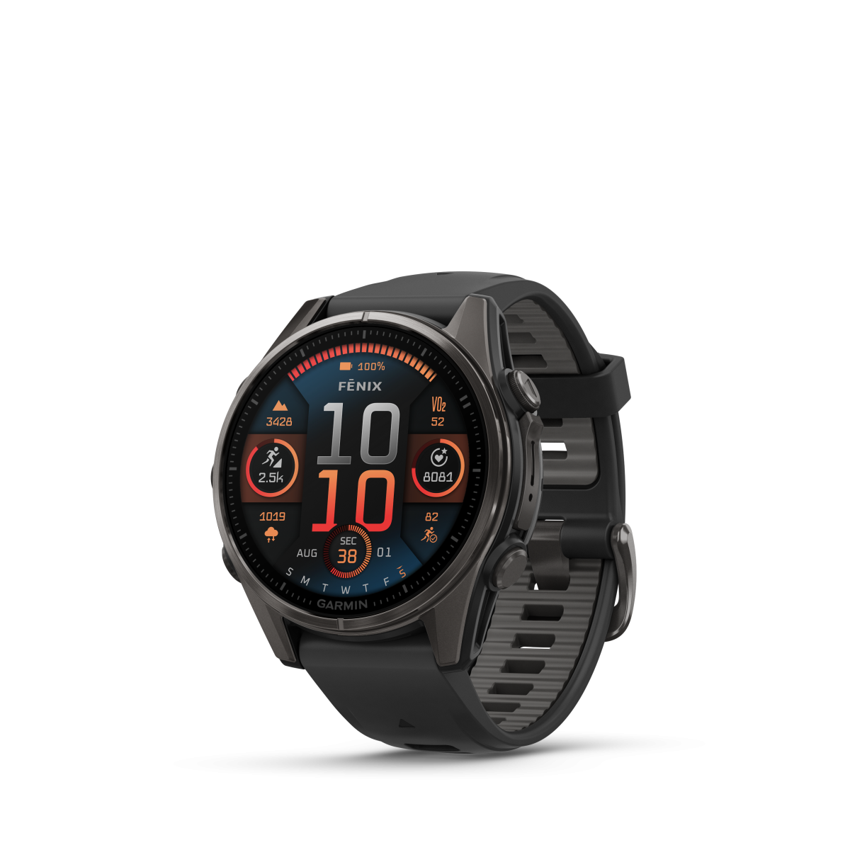 Garmin fēnix® 8 Amoled Titanium - Safīra viedpulkstenis | 43 mm | Oglekļa pelēks - melns