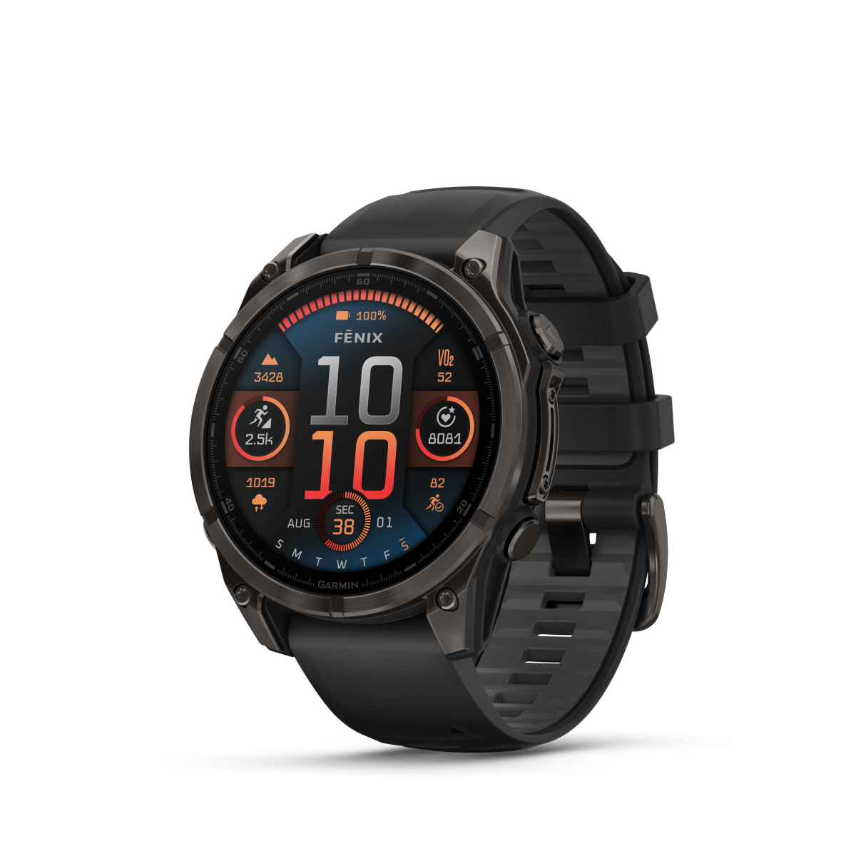 Garmin fēnix® 8 Amoled Titanium - Sapphire nutikell | 47 mm | Carbon Gray - Must