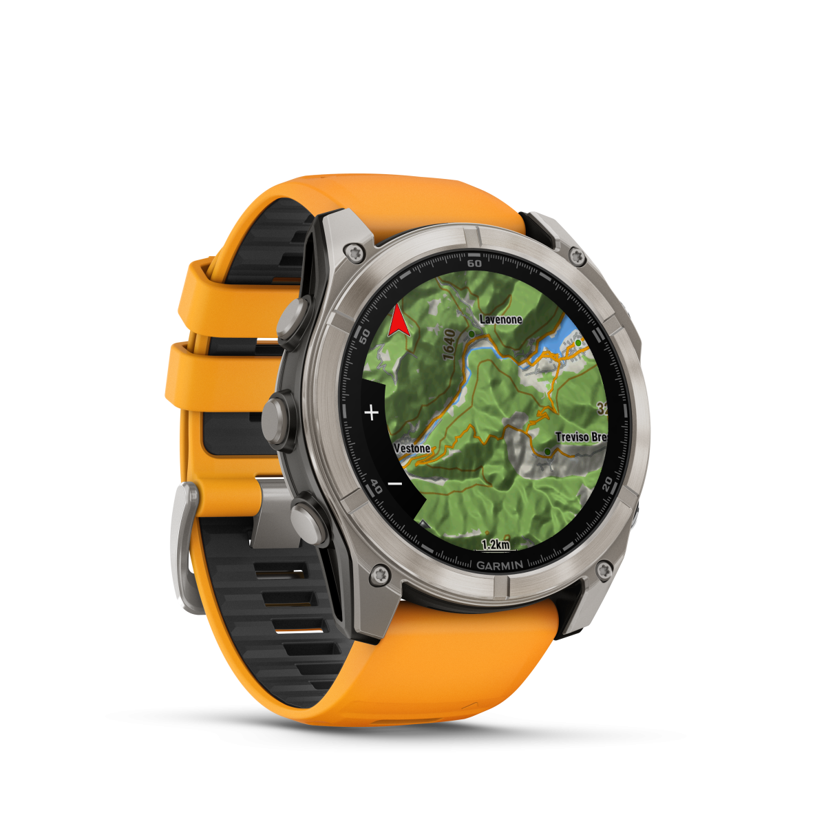 Garmin fēnix® 8 Amoled Titanium - Sapphire viedpulkstenis | 51 mm | Titāns - Spark Orange