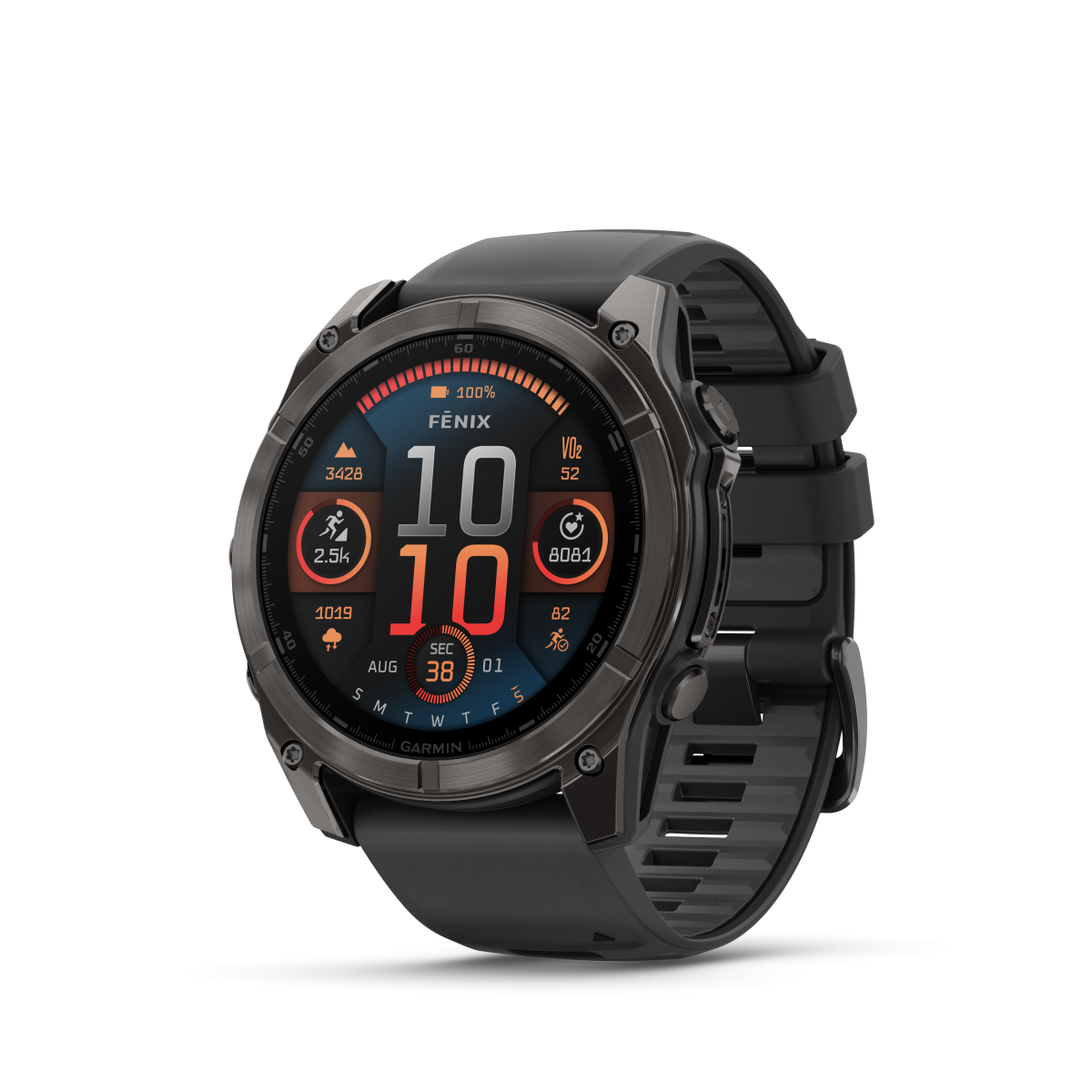 Garmin fēnix® 8 Amoled Titanium - Sapphire nutikell | 51 mm | Carbon Gray - Must