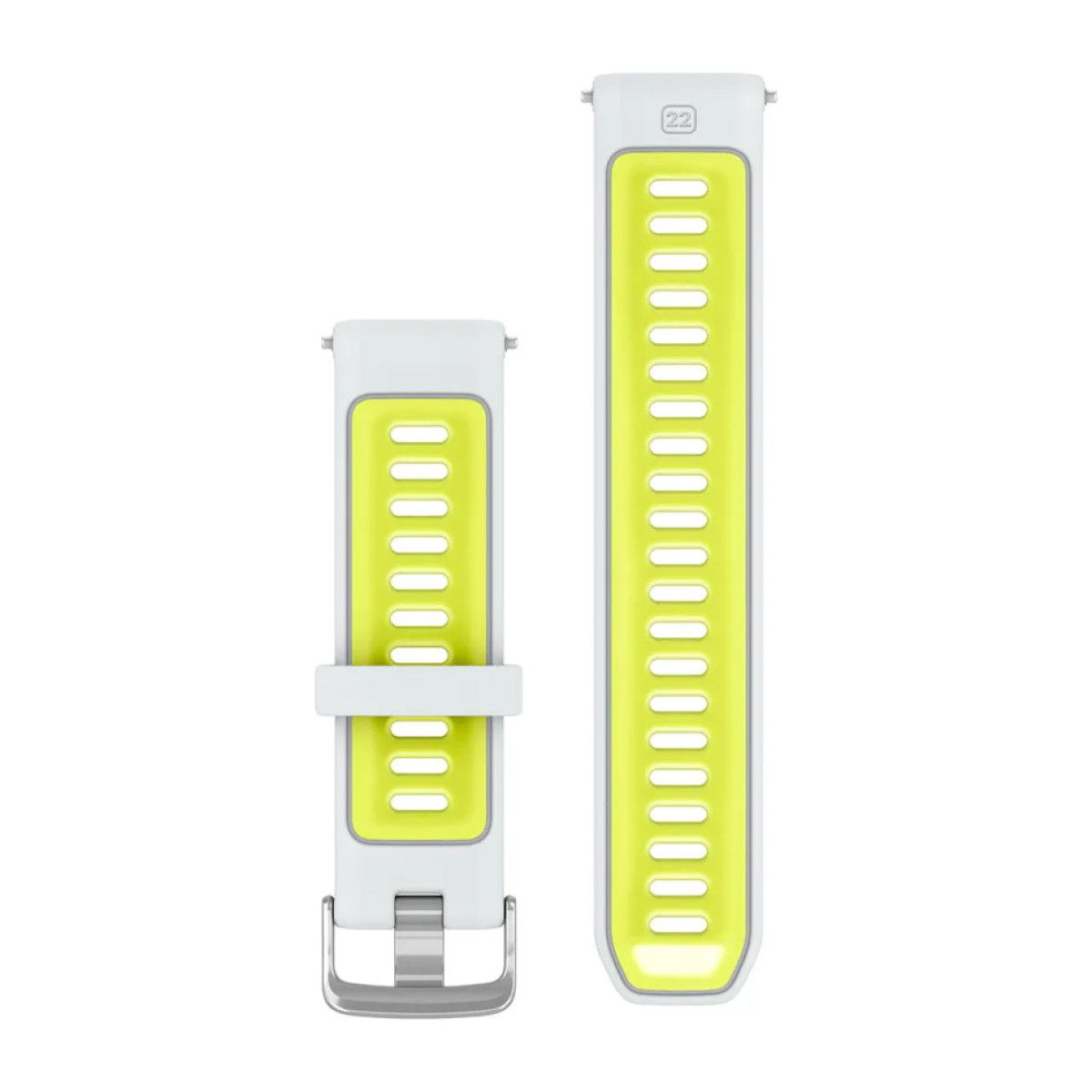 Garmin Forerunner® 22 Silicone Watch Band | Whitestone - Translucent Amp Yellow - Silver