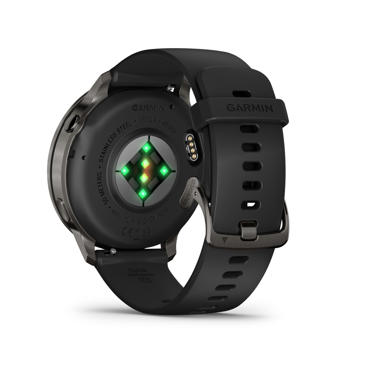 Garmin Venu® 4 nutikell | 45 mm | Slate - Black Silicone Band