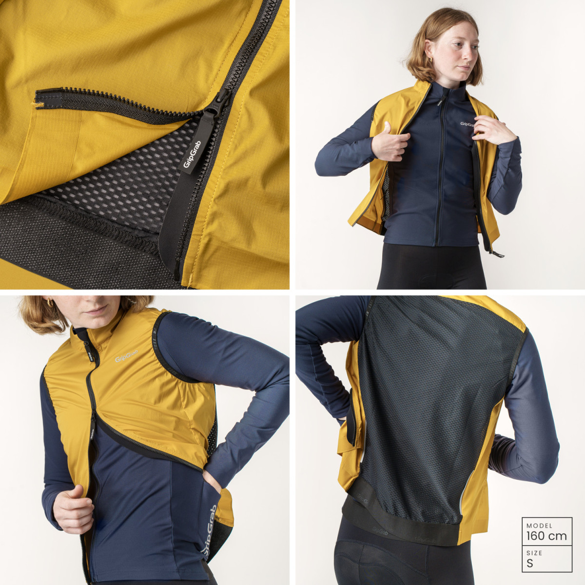 GripGrab PACR Windproof Lightweight Women's Vest | Mustard Yellow