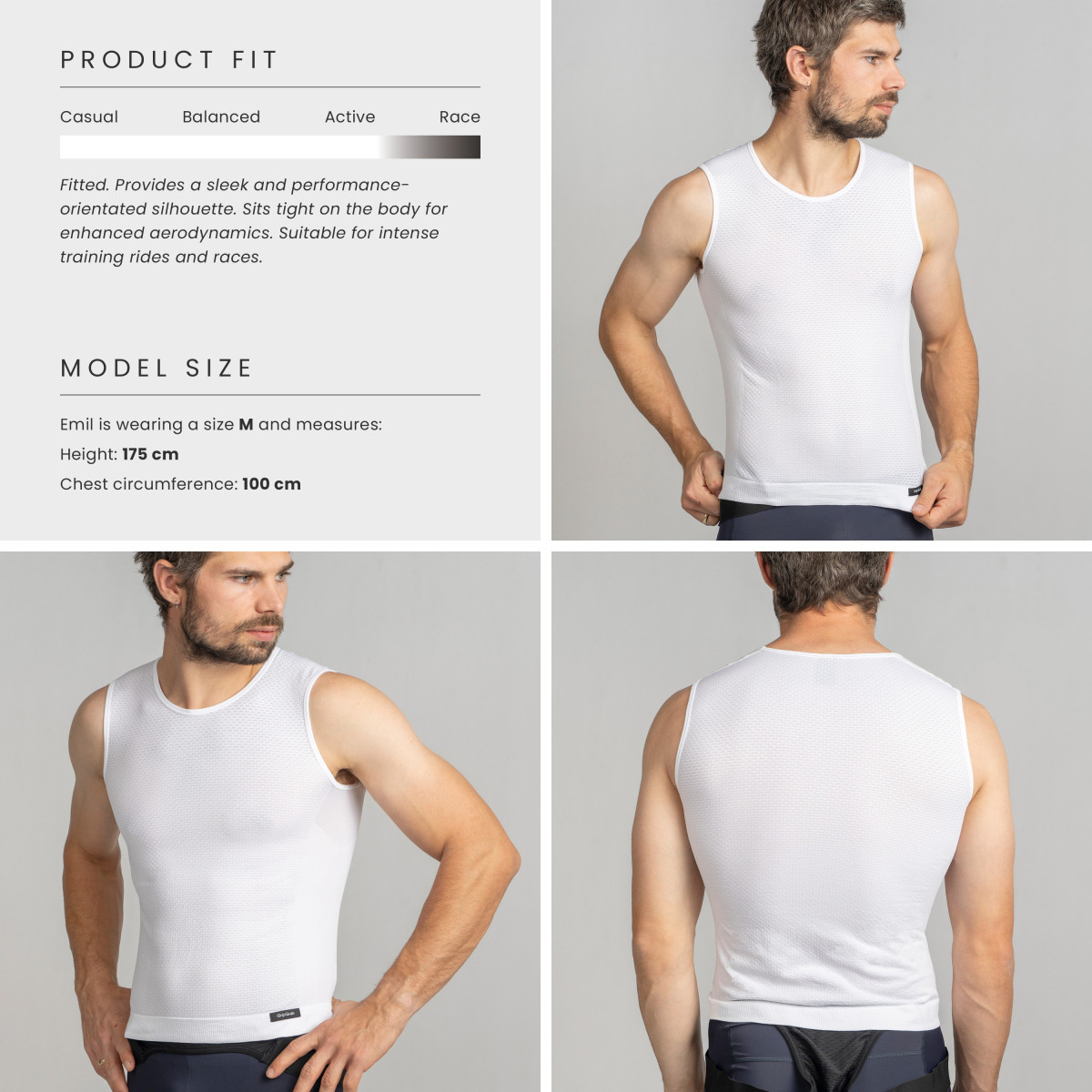 GripGrab PACR Summer Sleeveless meeste alussärk | White