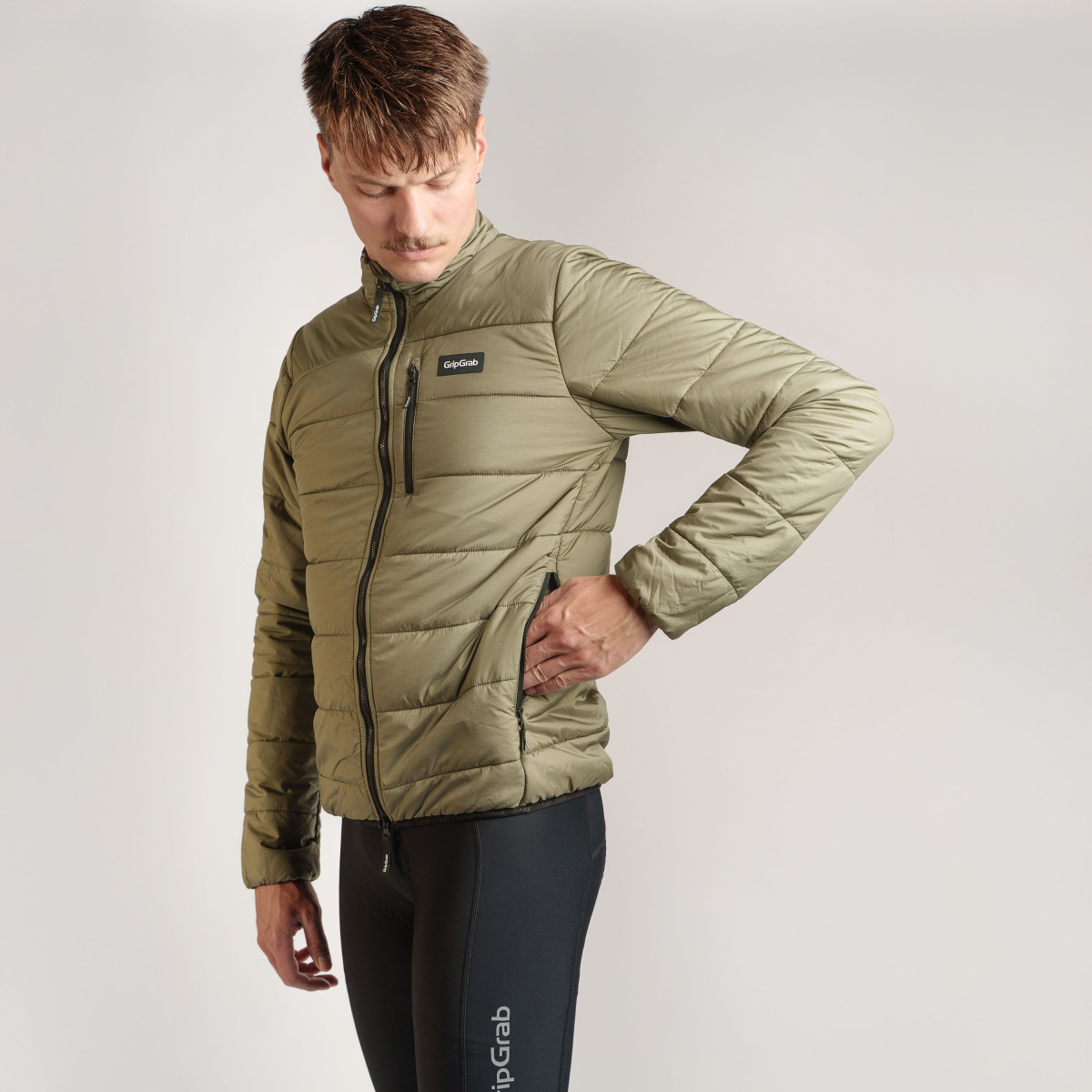 GripGrab EXPLR Insulated Men's Jacket | Olive Green