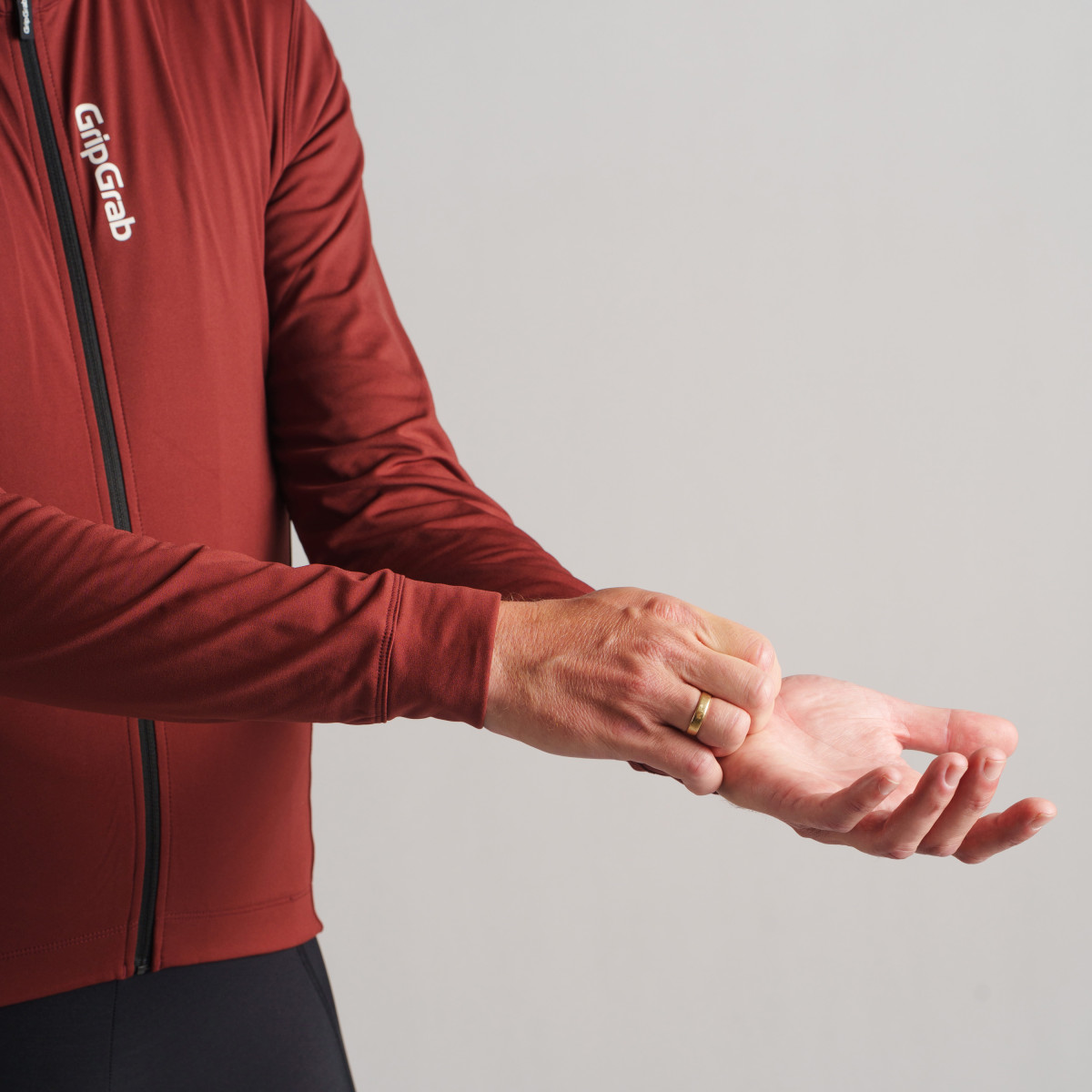 GripGrab Ride Thermal Men's Long Sleeve Jersey | Dark Red