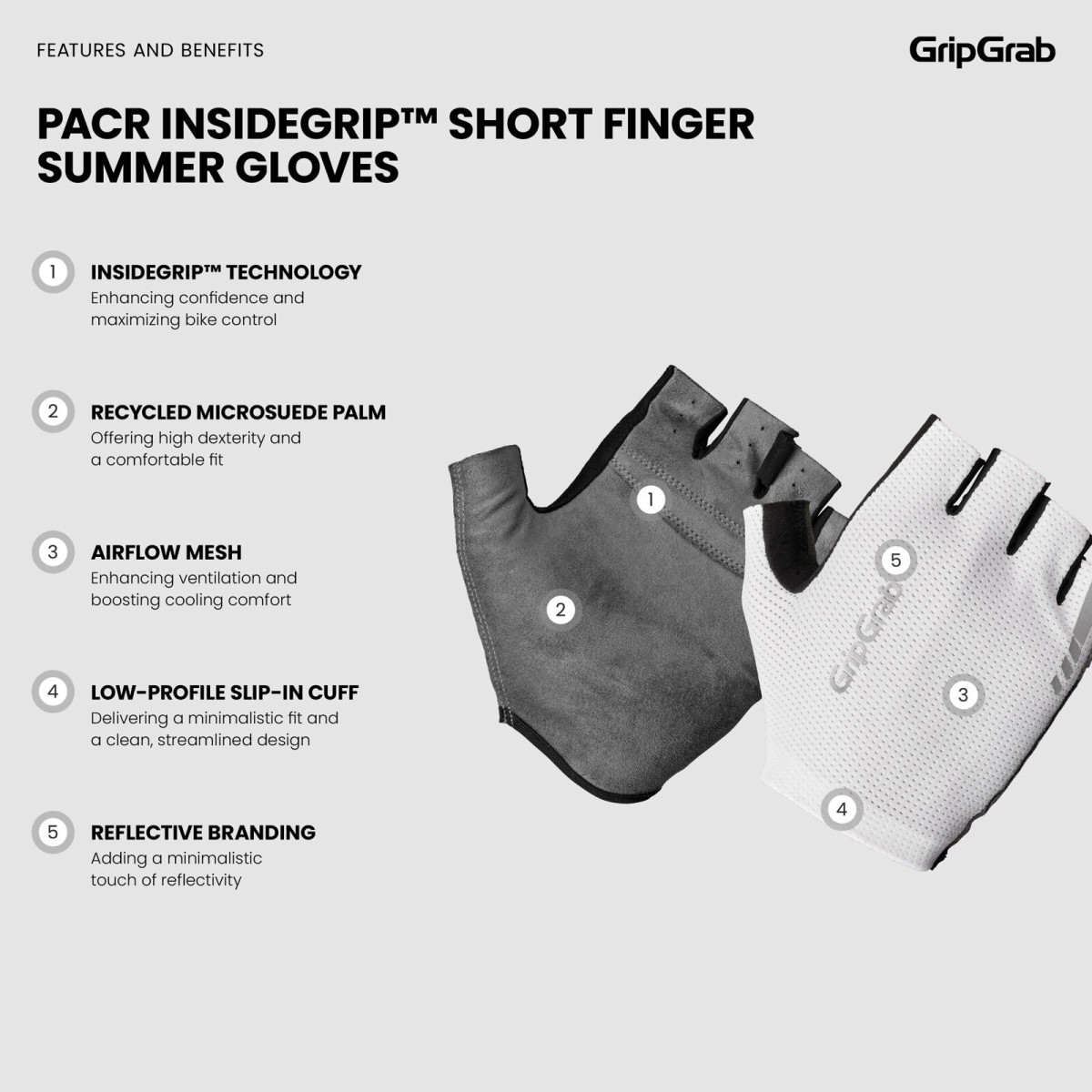GripGrab PACR InsideGrip™ kindad | White