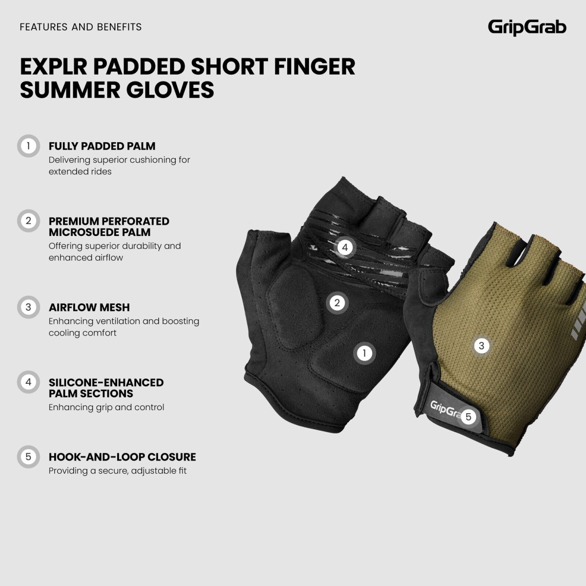 GripGrab EXPLR RC Max cimdi | Olive Green