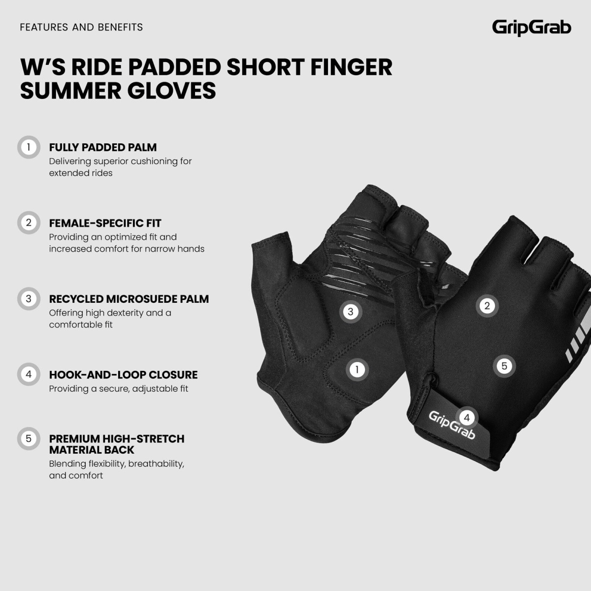 GripGrab Ride RC Max sieviešu cimdi | Black