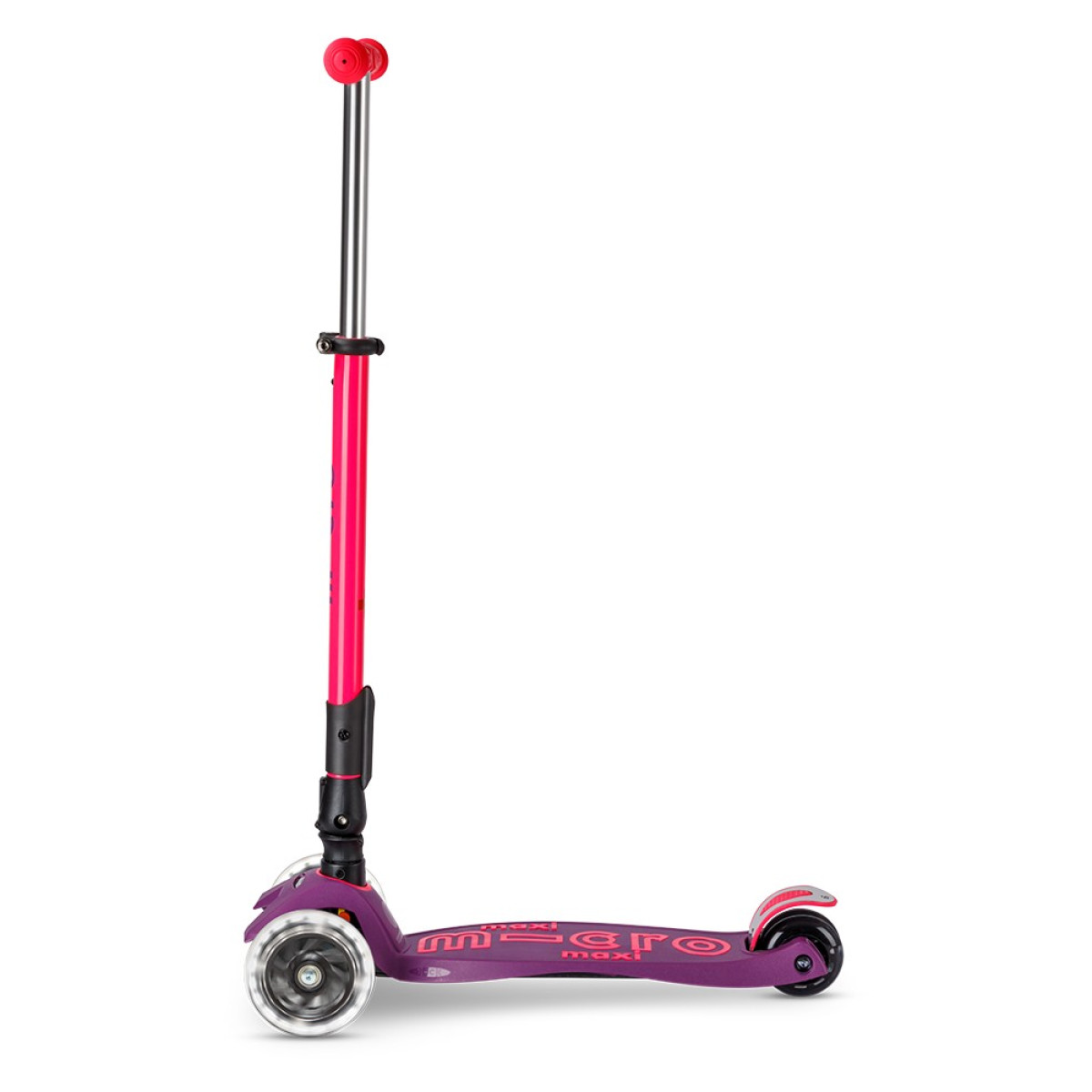 Maxi Micro Deluxe Neon LED kokkupandav tõukeratas | Ultra Pink
